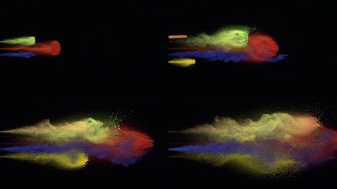 高速实拍喷射的粉尘粉末