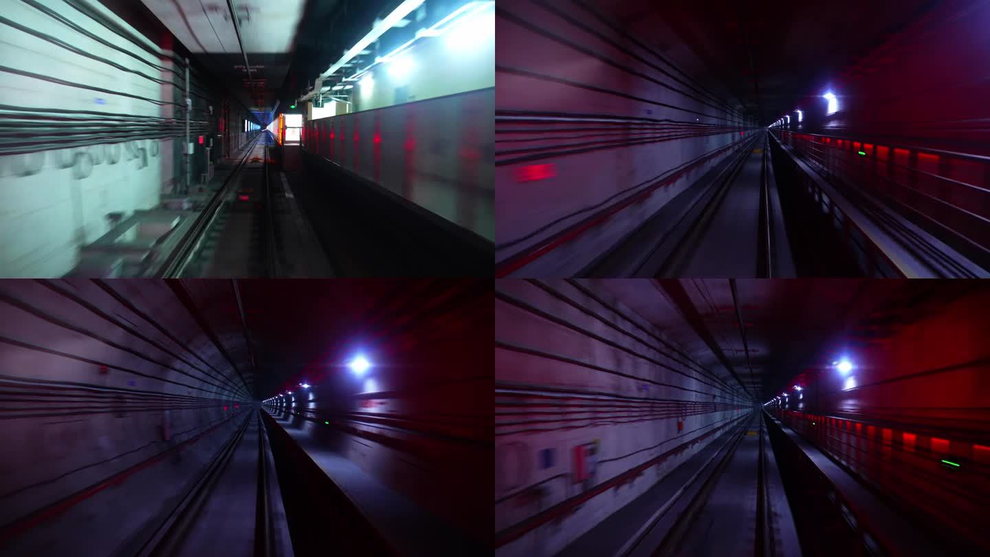 【4K】地铁隧道穿梭镜头