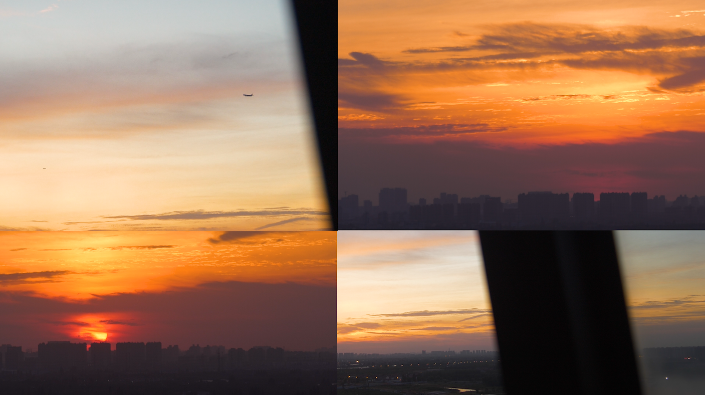 城市夕阳西下 日落晚霞