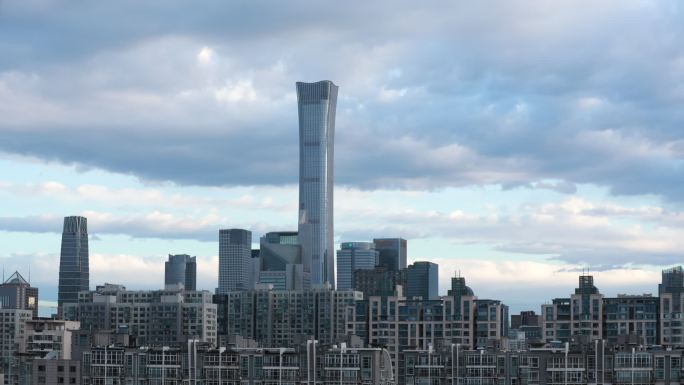 北京黎明地标建筑中国尊延时拍摄商务企业
