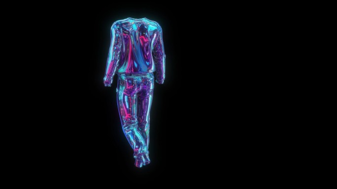 赛博朋克元宇宙运动服套装透明通道素材