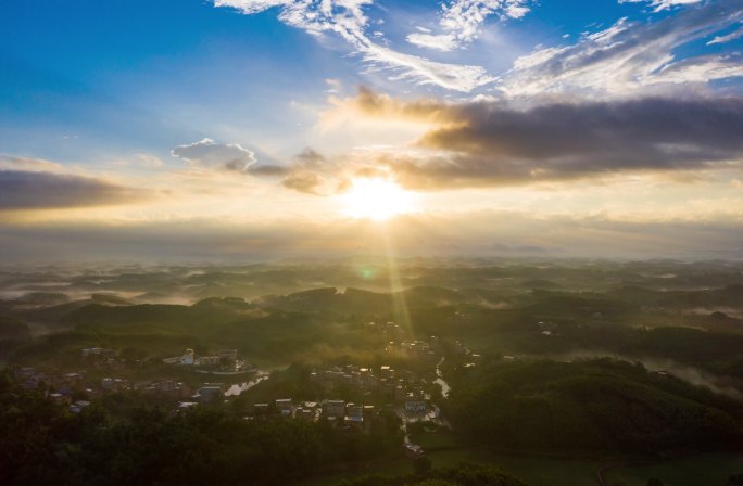 乡村振兴延时航拍视频