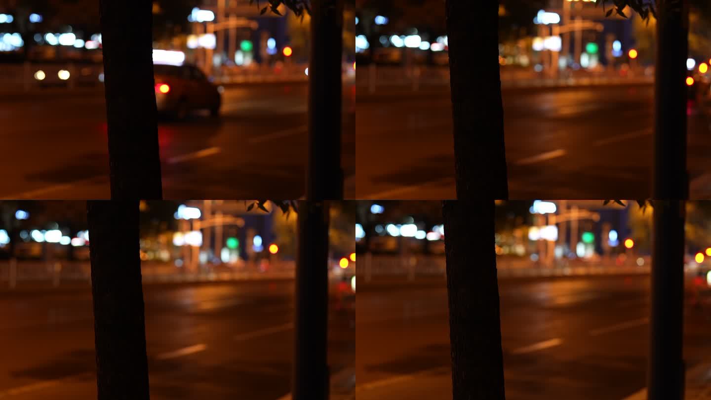 城市夜晚街道空镜道路孤寂感入秋清冷情绪片