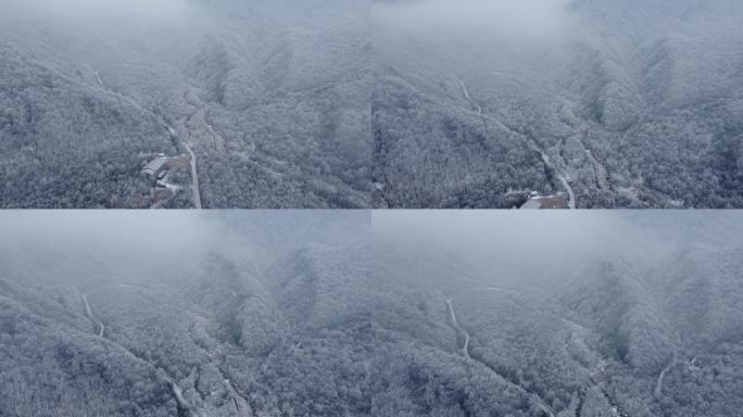 青峰峡雾凇雪景航拍