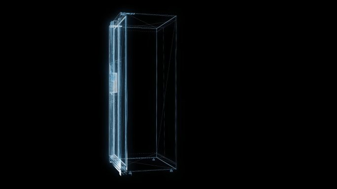 透视线条双开门冰箱透明通道素材