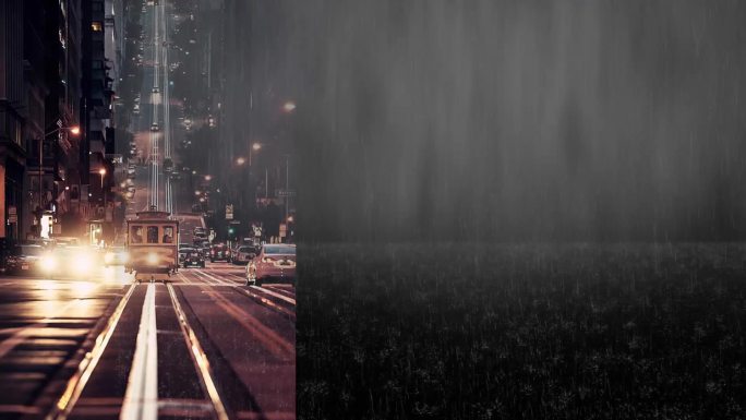 晴天变雨天视频效果素材带通道
