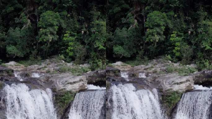 竖屏瀑布雨林海南亚热带森林丛林五指山