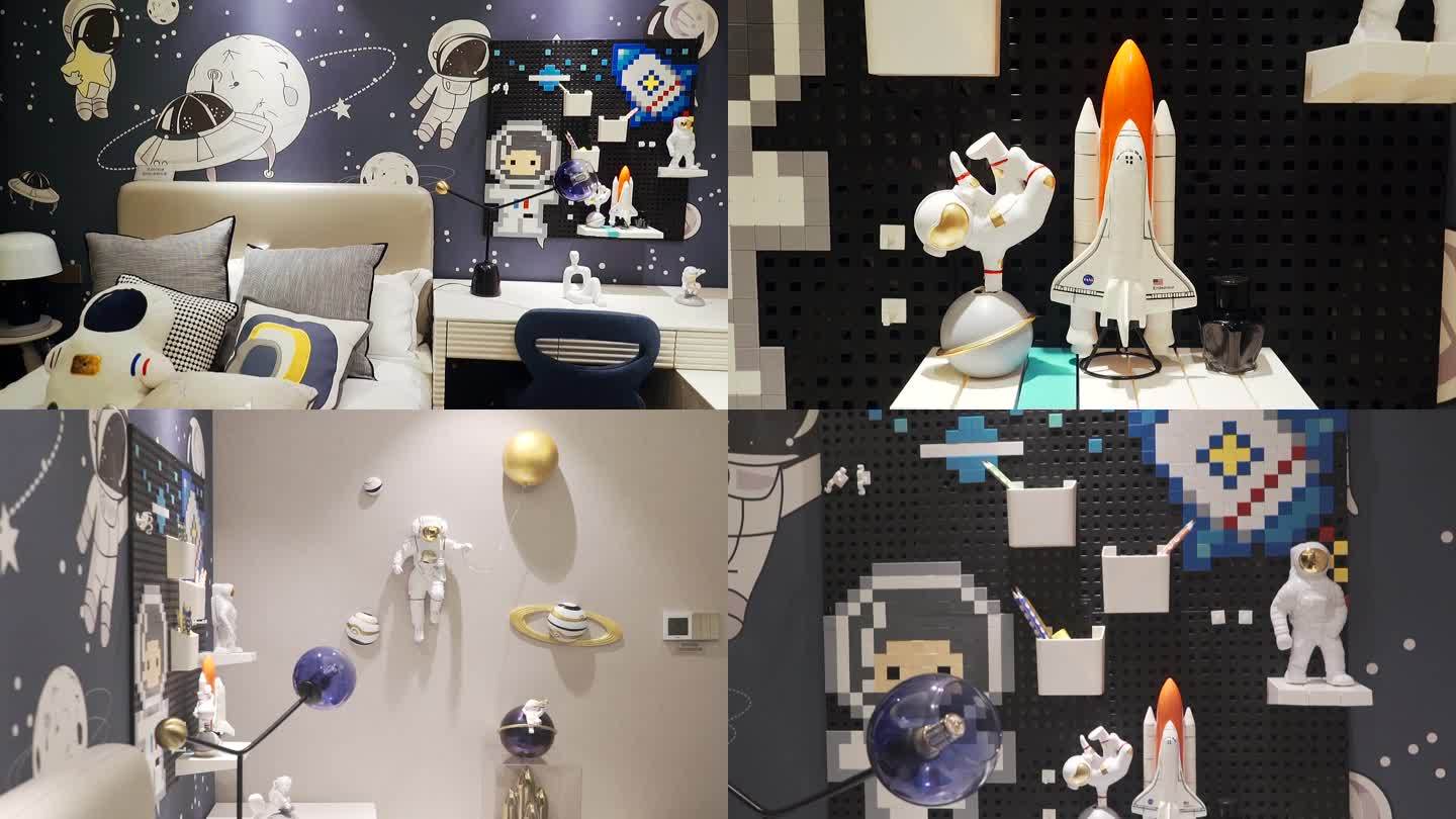 儿童里的宇航员男孩房间摆件装饰