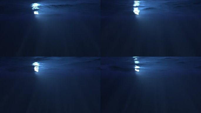 水下光线穿透蓝色的海面 8