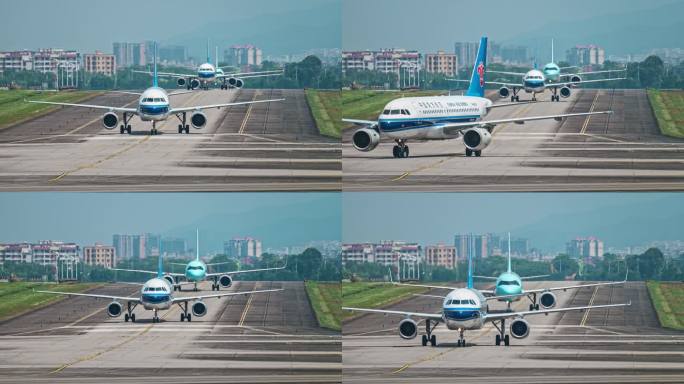 广州白云国际机场民航客机转运延时摄影