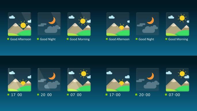 时间天气动画图标日落日出卡通可爱图示