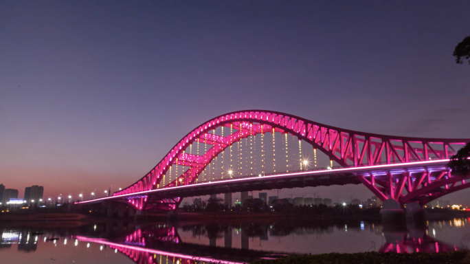 4k延时日转夜江西赣州新世纪大桥网红桥