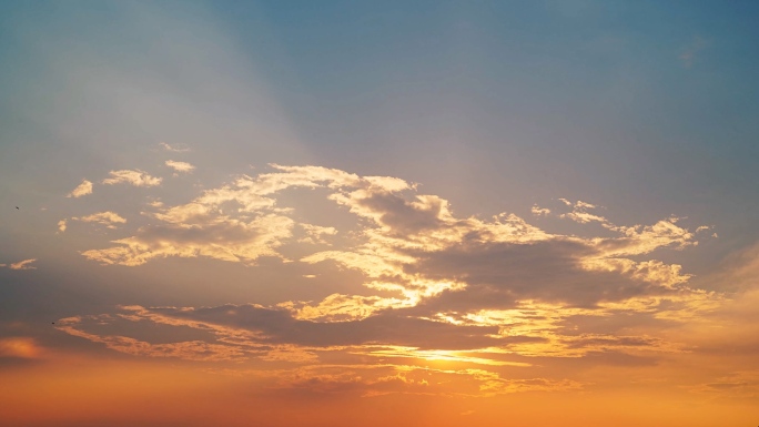 日落延时阳光云朵夕阳云层太阳黄昏天空晚霞