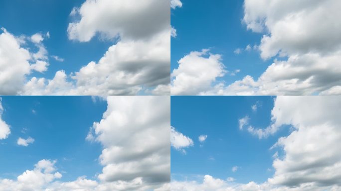 【4K正版】蓝天下的白云朵朵延时