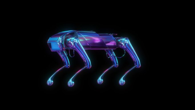 赛博朋克元宇宙智能机器狗透明通道素材