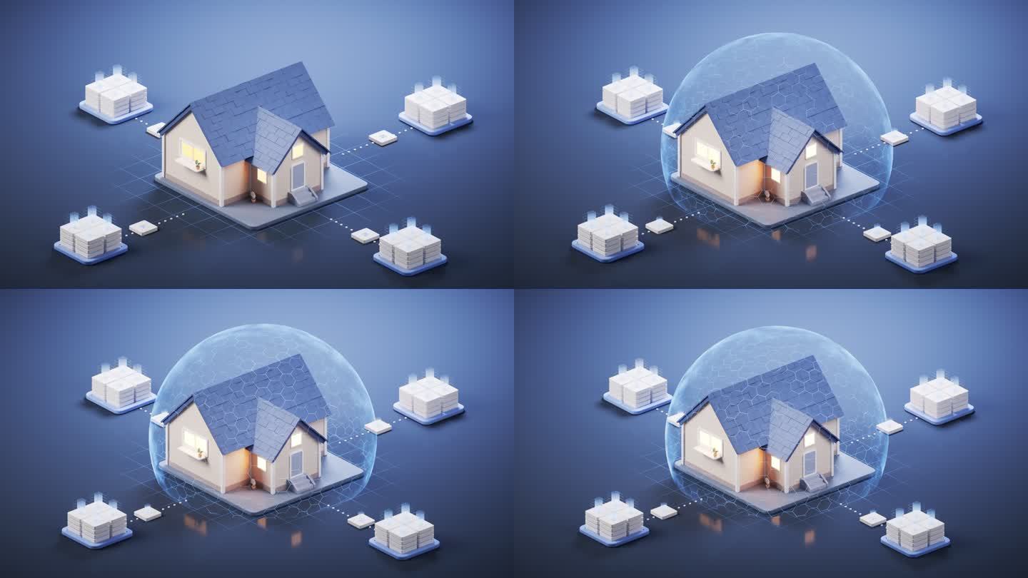 房屋与远程控制概念3D渲染
