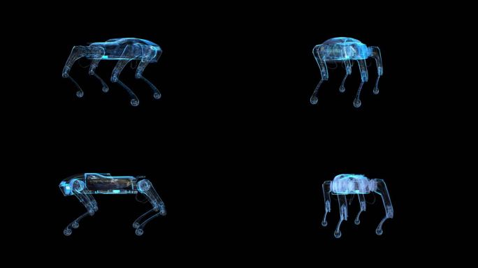 科技全息智能机器狗透明通道素材