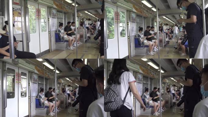重庆 轻轨 地铁 乘客 出行 乘车 车厢