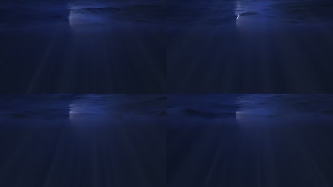 水下光线穿透蓝色的海面 3