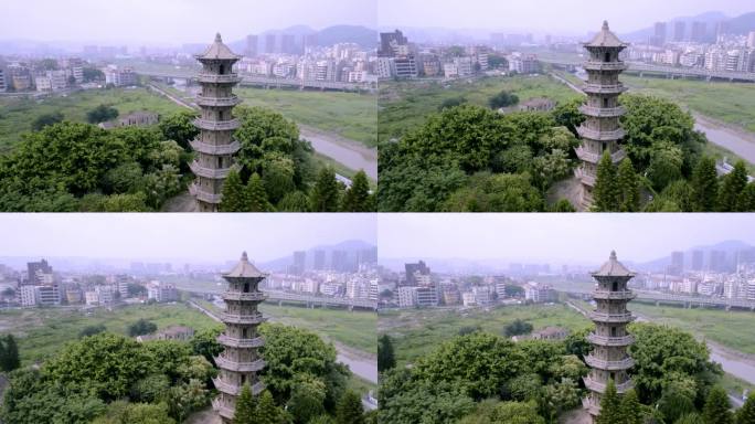 福建省福清市瑞云塔航拍