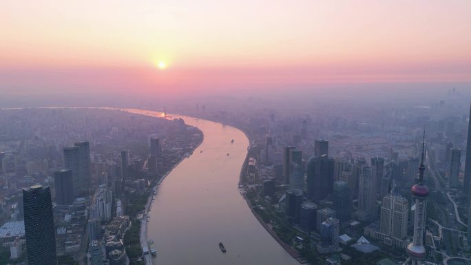 上海陆家嘴日出4K