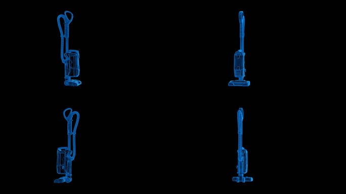 蓝色科技线条吸地机透明通道素材