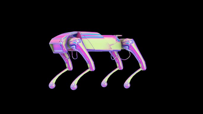 赛博朋克元宇宙智能机器狗透明通道素材