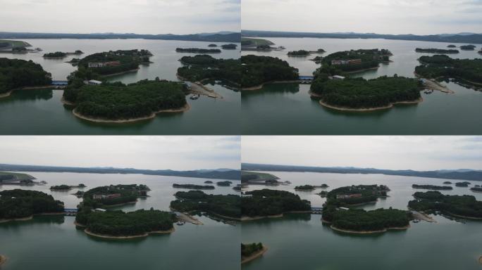 大自然青山绿水湖北洈水风景区航拍 (2)