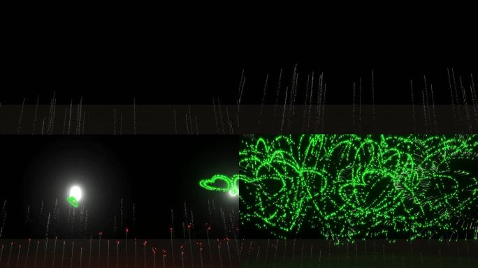 520唯美绿色心形拖尾表白烟花烟火