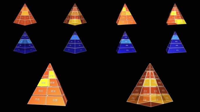 几款三维立体循环金字塔