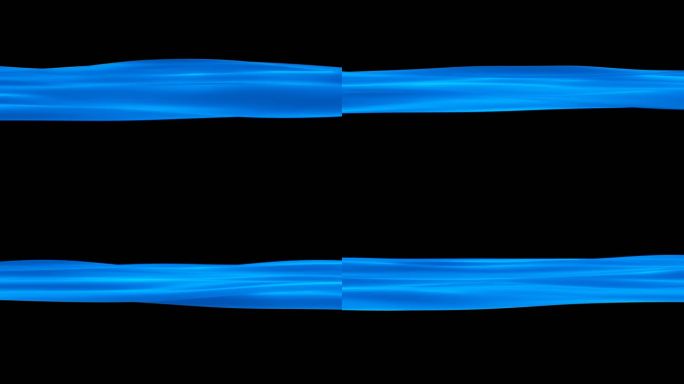 4K蓝色绸缎飘舞起伏无缝循环