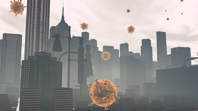 病毒入侵城市环境生态污染雾霾