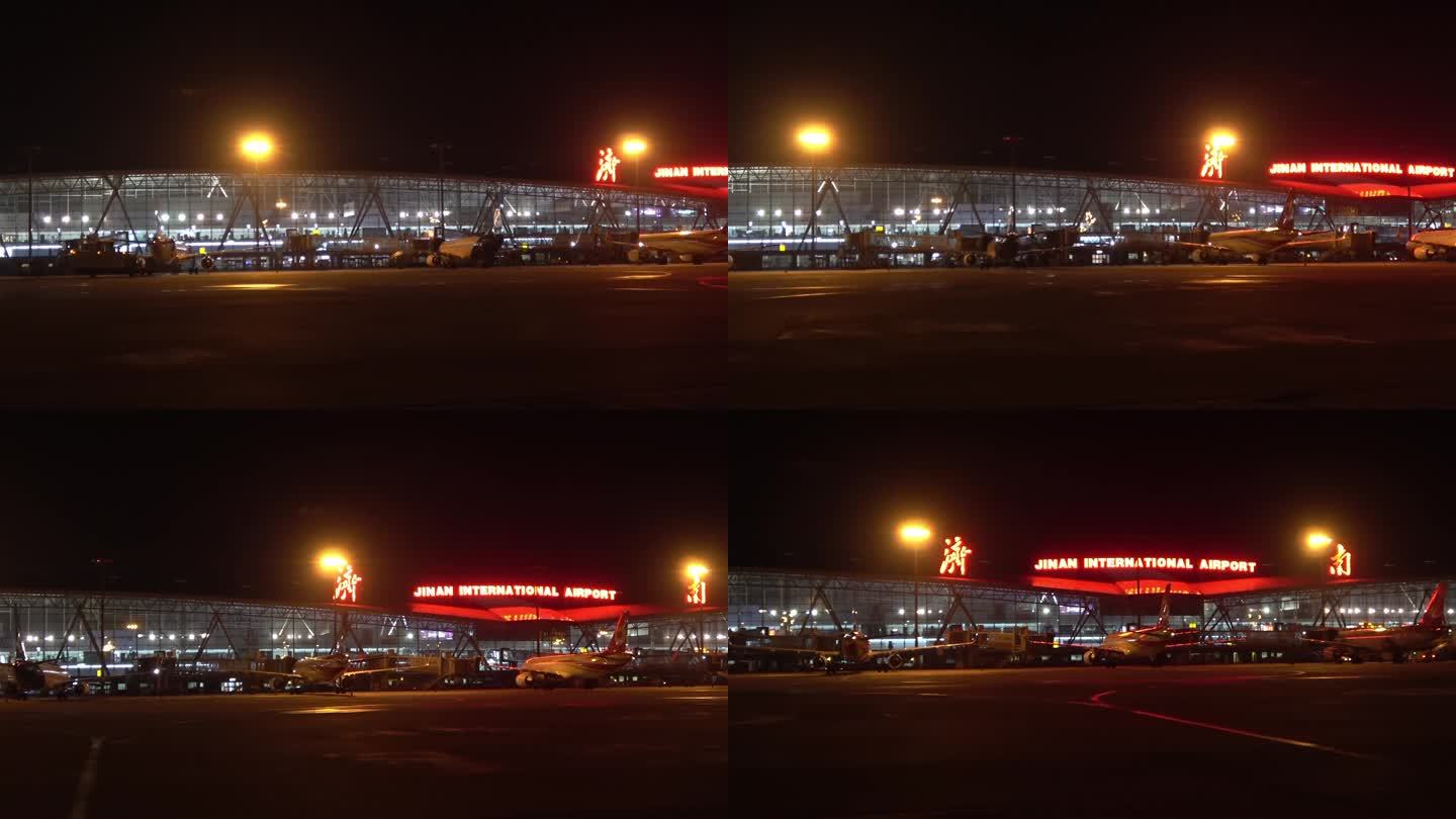 延时机场夜景，飞机夜间降落起飞视频素材,延时摄影视频素材下载,高清3840X2016视频素材下载,凌点视频素材网,编号:502584