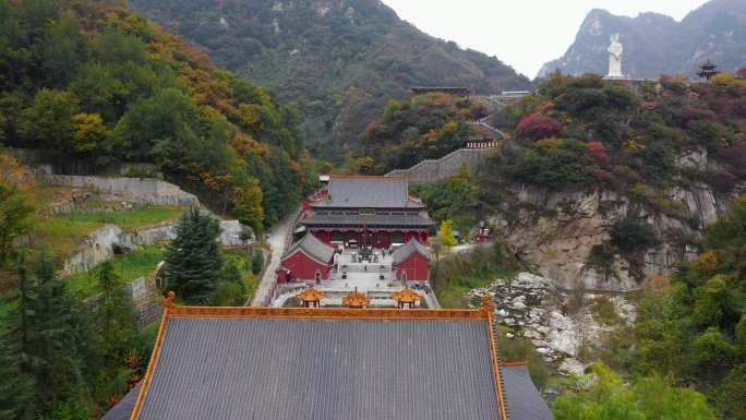 航拍 陕西 西安 秦岭 禅院