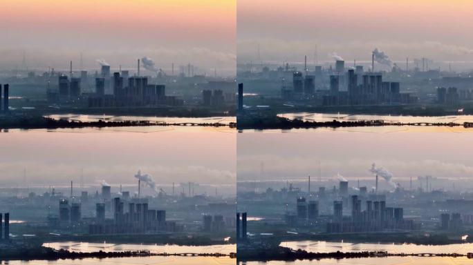 湖北武汉发电厂冷却塔远景
