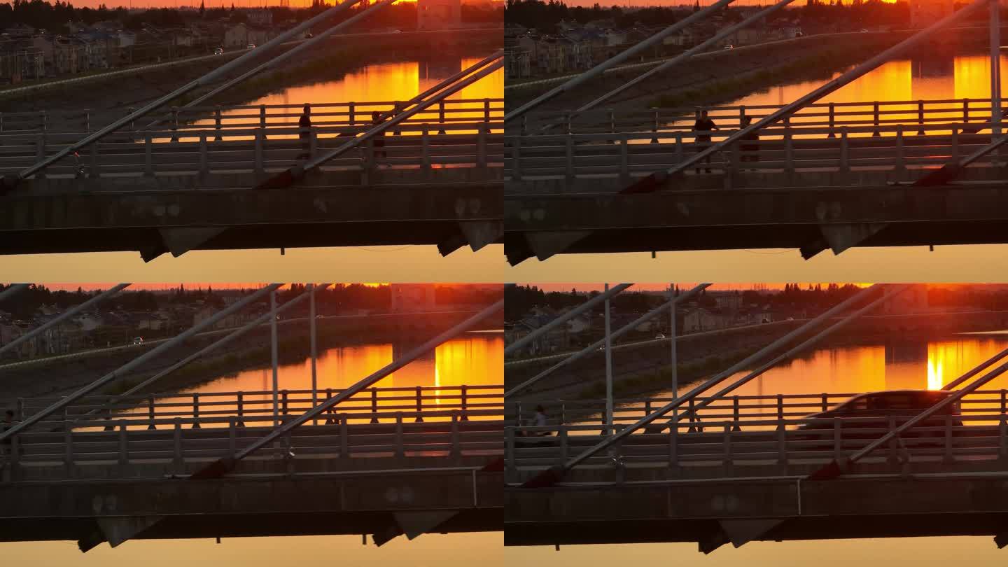 4K固城湖大桥航拍空镜