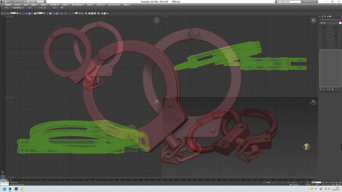 手铐 刑具 铁链 金属 3d 模型