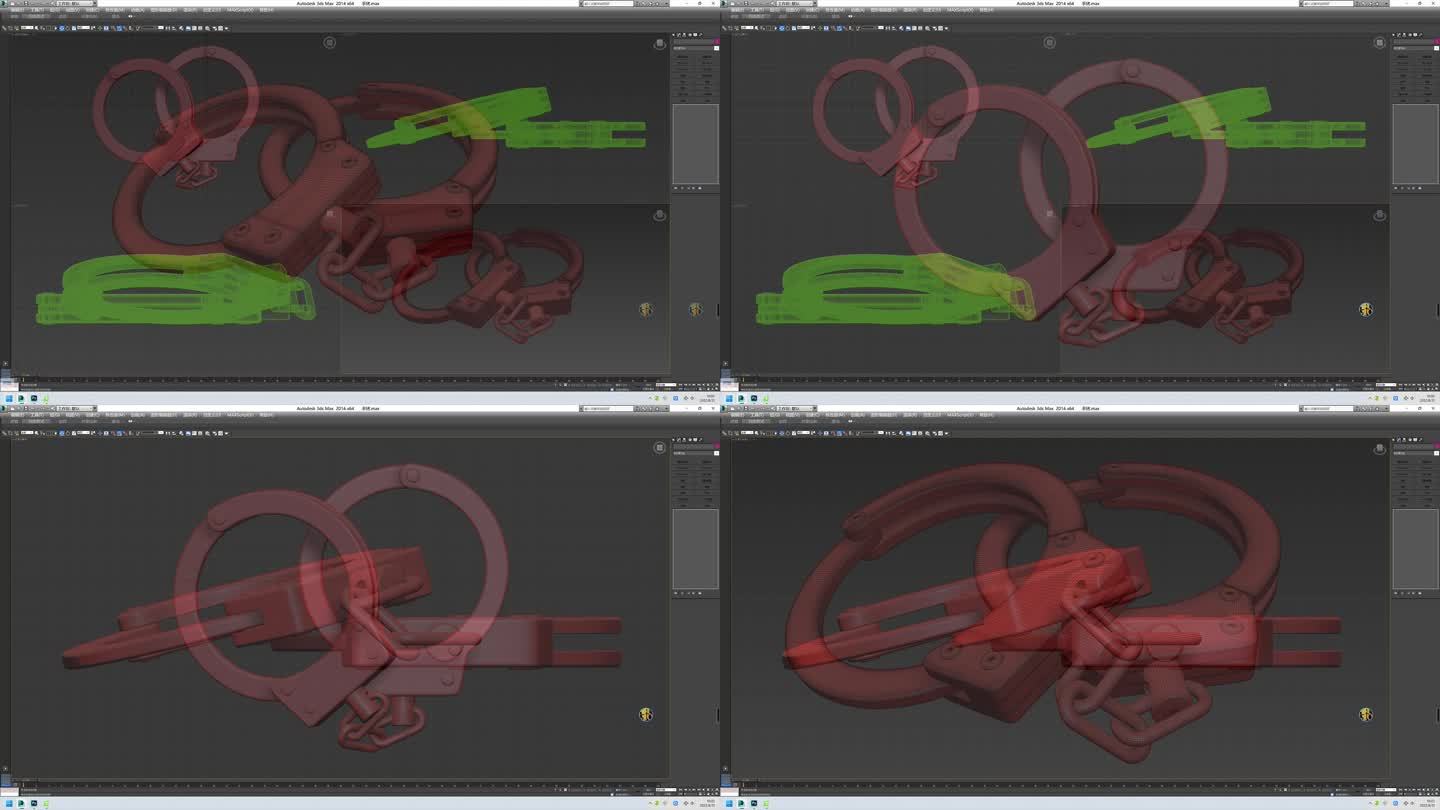 手铐 刑具 铁链 金属 3d 模型