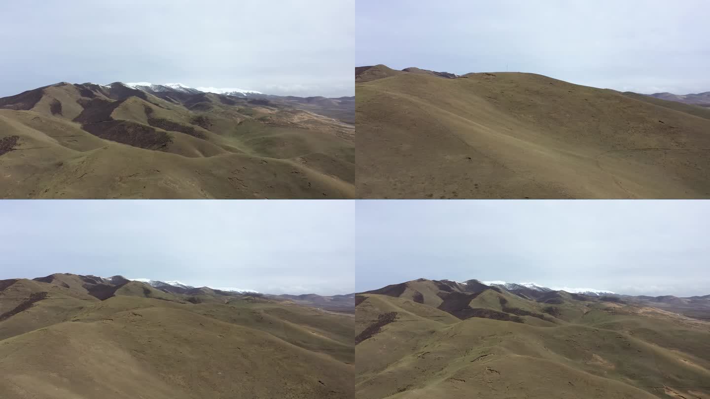 草场牧场高原雪山航拍