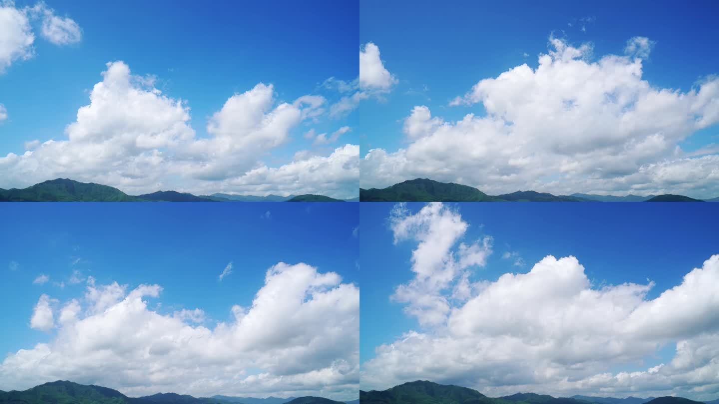 天空山云朵蓝天白云山延时远山风景小清新云