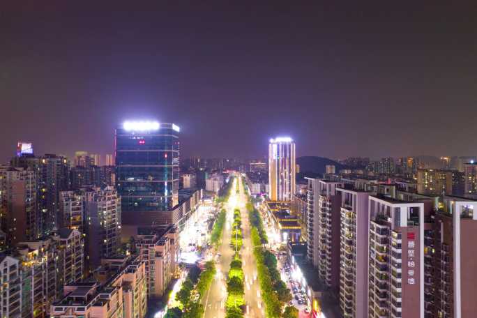 江门 汇悦城 白石大道 夜景 延伸航拍