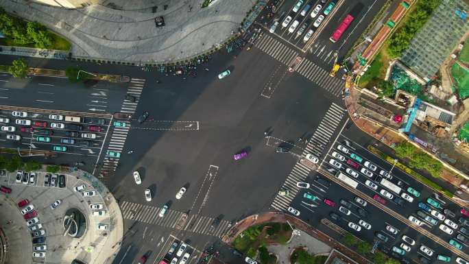 【原创4k】天津红桥区十字路口俯视航拍
