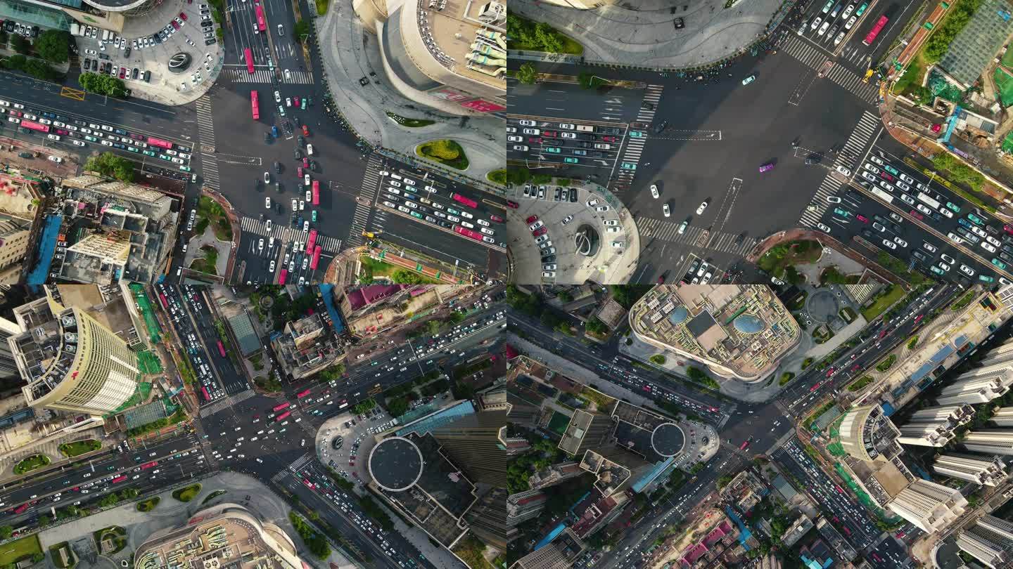 【原创4k】天津红桥区十字路口俯视航拍