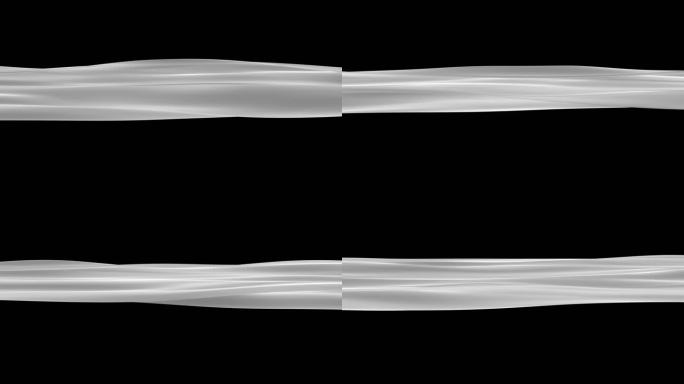 4K白色绸缎飘舞起伏无缝循环