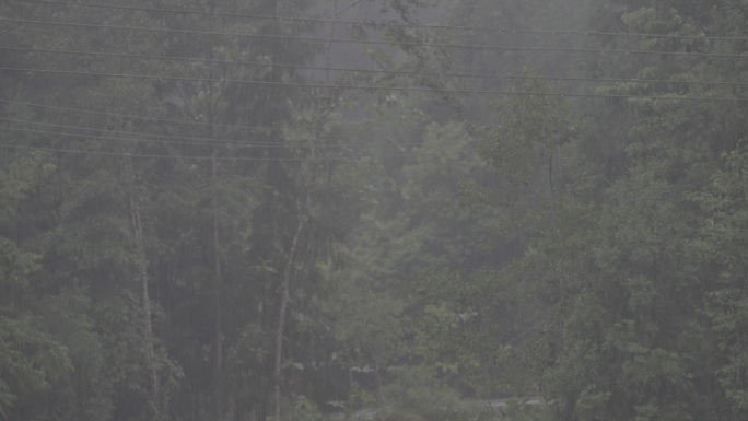 雨中大山