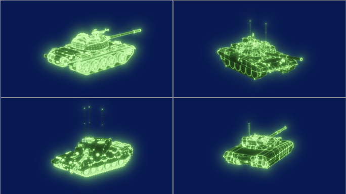 坦克武器装备高科技感信息图带通道AE视频