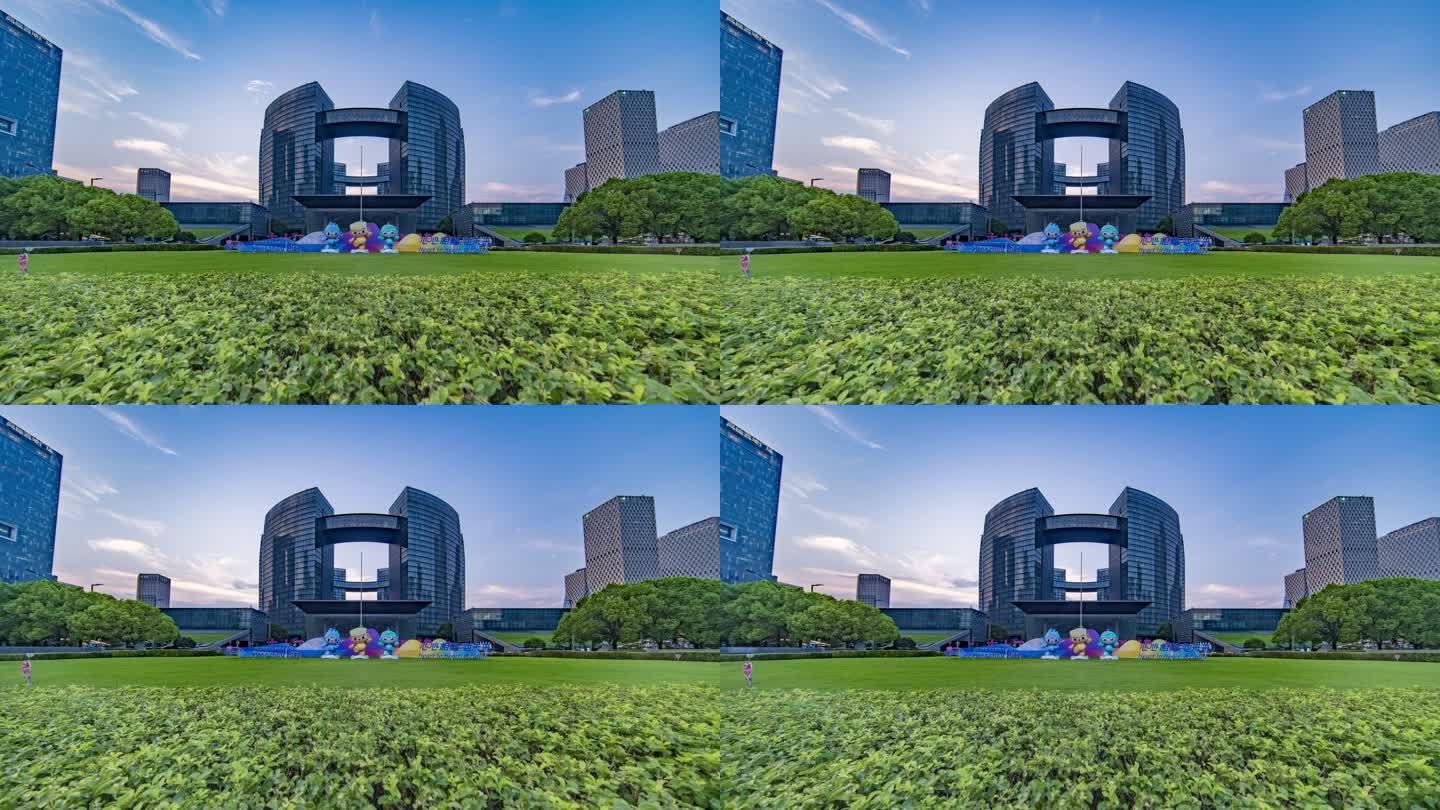 杭州市民中心黄昏滑轨延时-4K