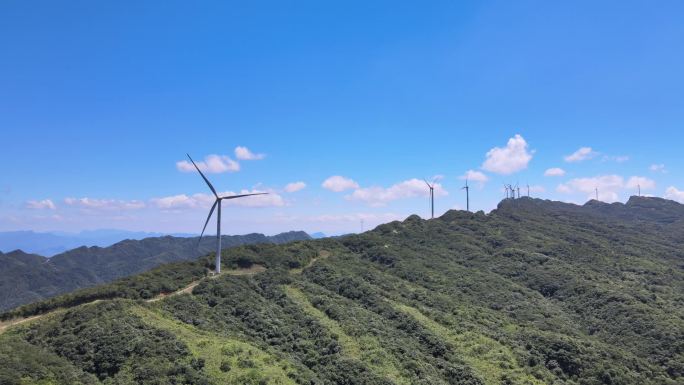重庆 武隆 山区 航拍 风能 发电