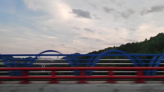 车外风景城市延时高架桥