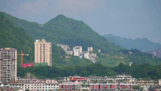 4K中国凉都六盘水城市高楼空镜